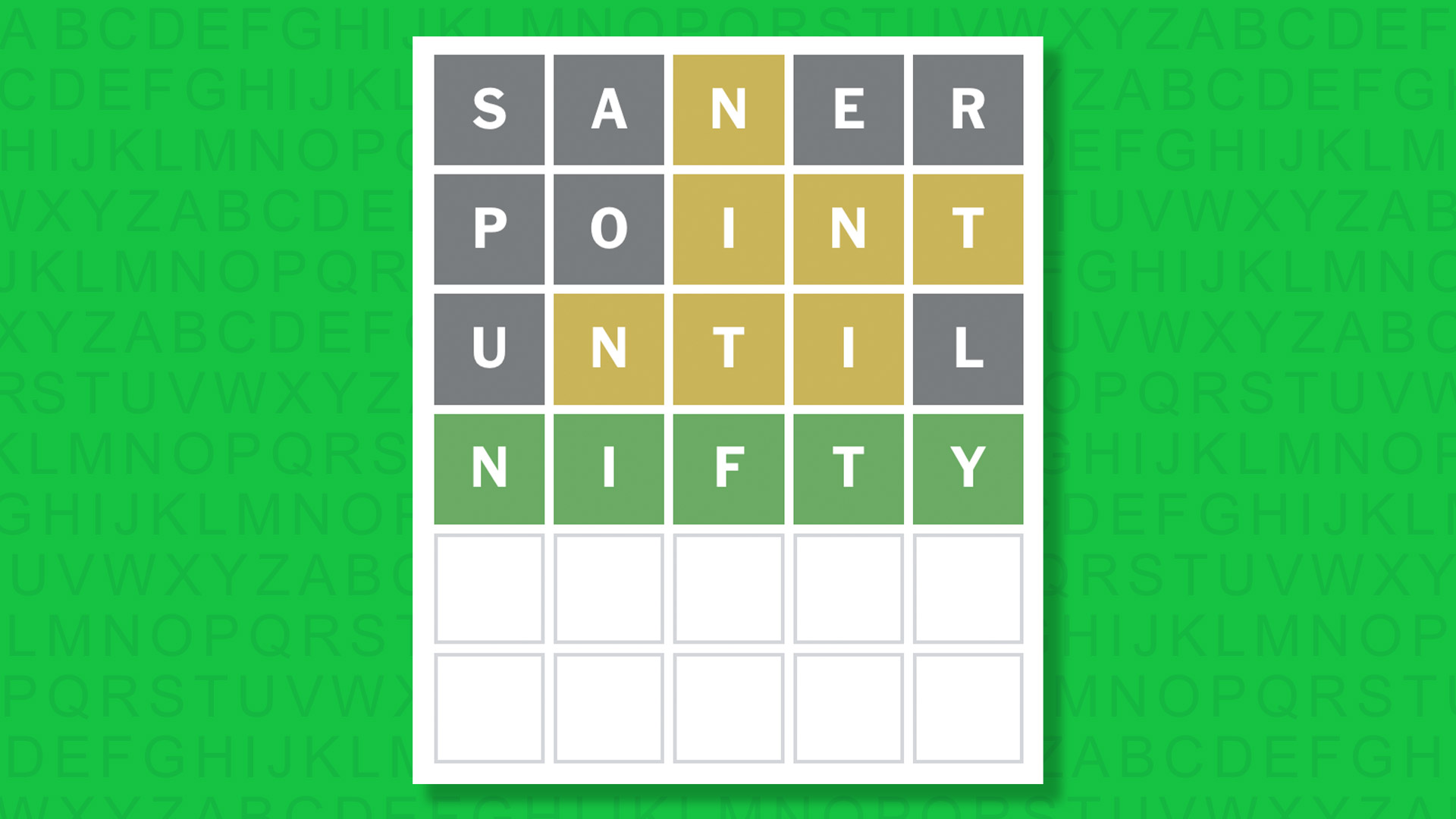 NYT Wordle answer for game #1911 on a green background