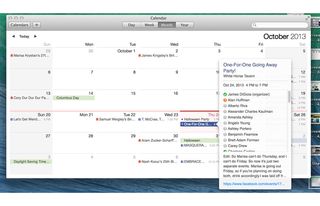Apple OS X 10.9 Mavericks Safari Calendar Facebook