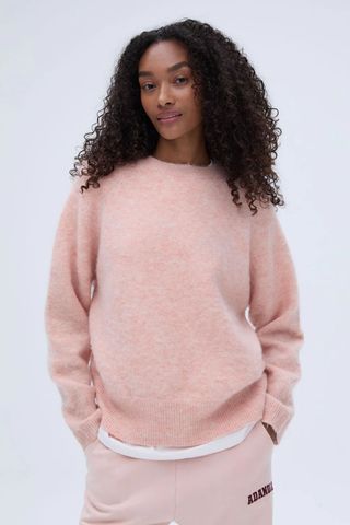 Knit Crew Neck Sweatshirt - Blush Pink