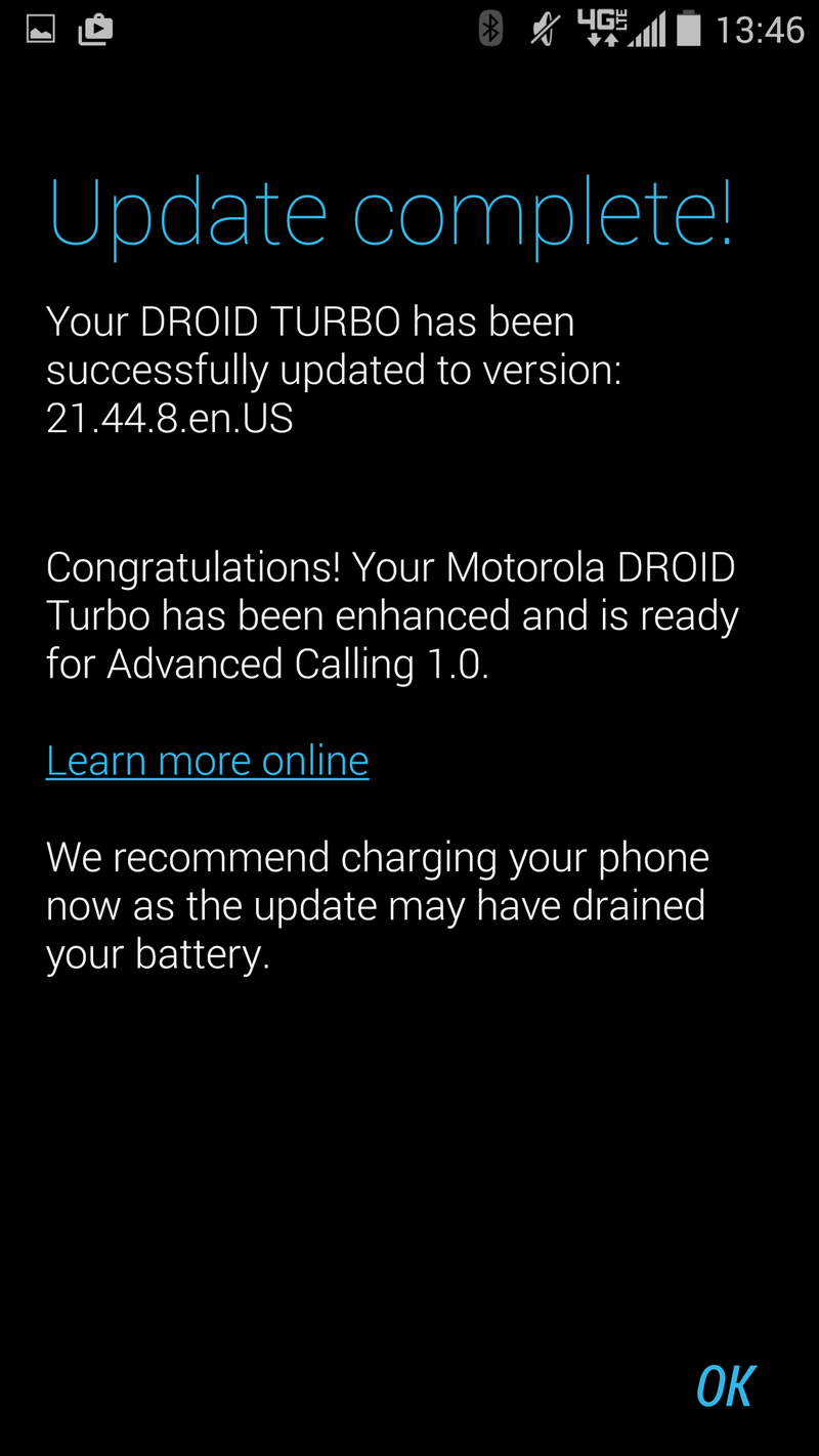 Droid Turbo VoLTE update