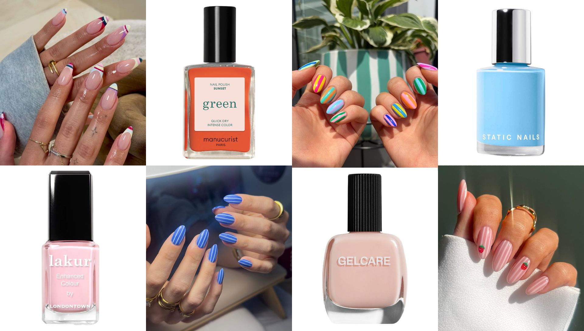 Striped Nails Are the Fashion Girl Manicure of the Moment
