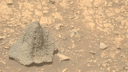 NASA's Perseverance Rover captured this image of a strange rock on Aug. 5, 2025.&nbsp;