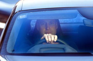 Prince William driving after visiting Kate in hospital