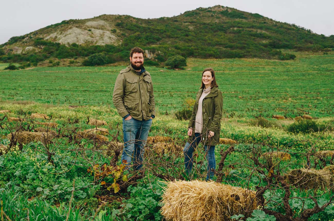 David and Nadia Sadie in the vineyard