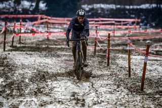 Fabio Aru in cyclo-cross action with Qhubeka Assos