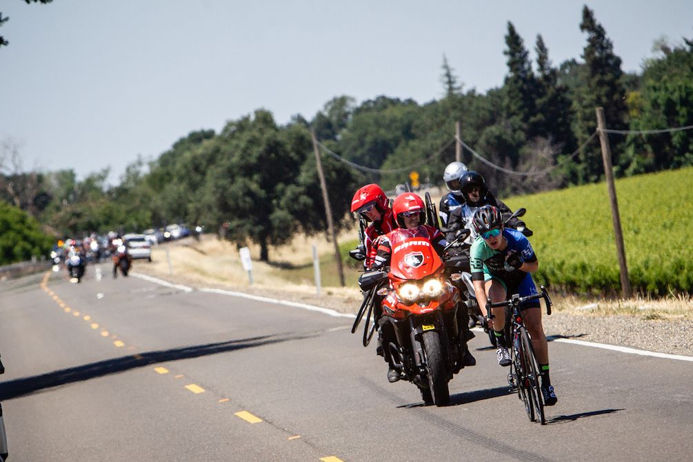 Whitney Allison (Hagens Berman-Supermint) goes it alone on stage 1 of the 2018 Amgen Women's Race