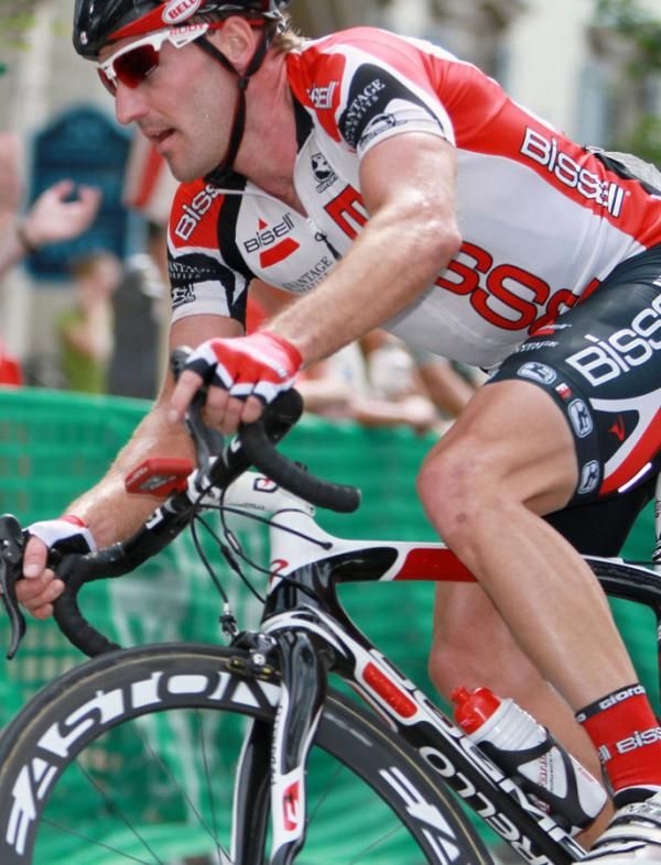 Looking a strong as ever &ldquo;General&rdquo; Frank Pipp (Bissell ProCycling Team) keeps all the Bissell troops moving
