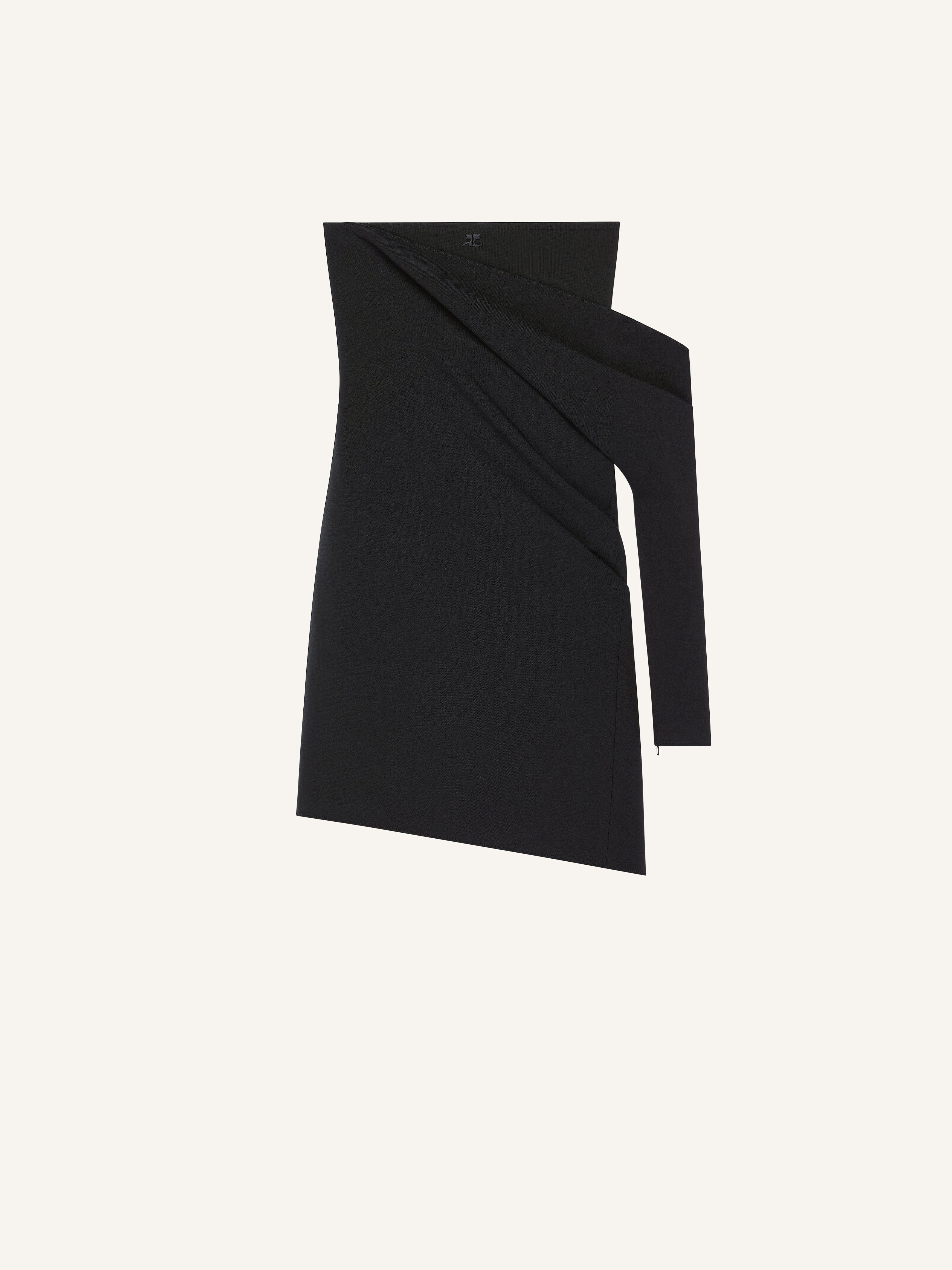 Draped Polywool Bustier Dress
