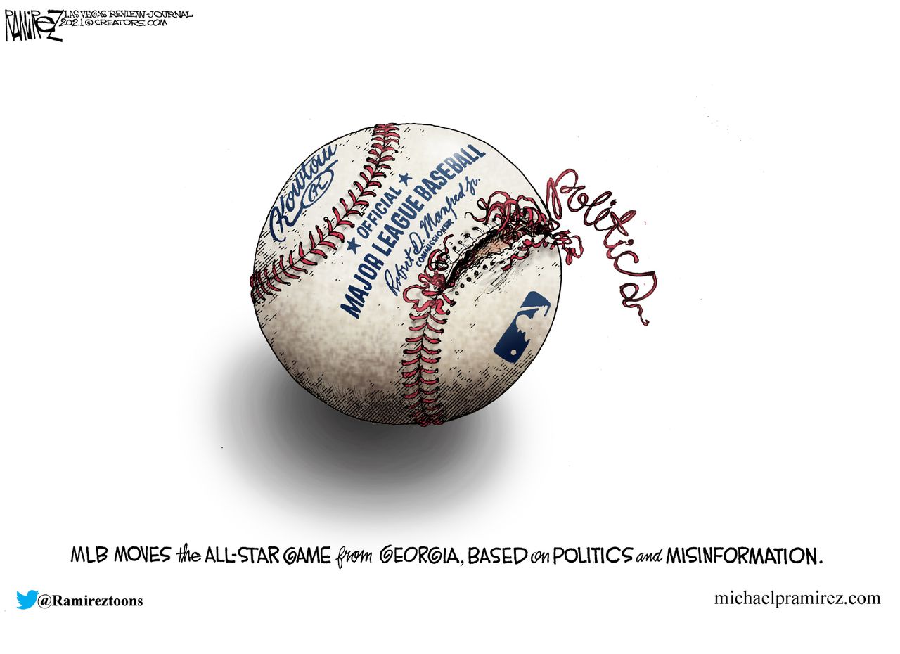 Political Cartoon U.S. mlb georgia voting law