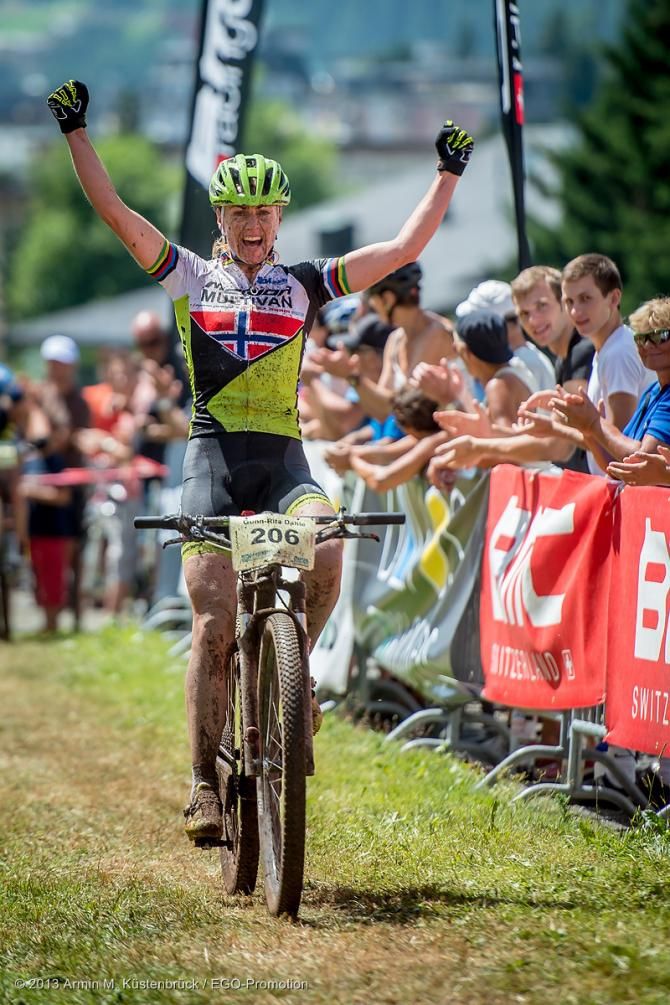 Gunn-Rita Dahle Flesjaa (Multivan Merida) wins the BMC Cup in Davos