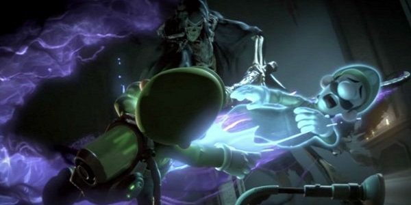 Luigi gets his spirit ripped out by Death.