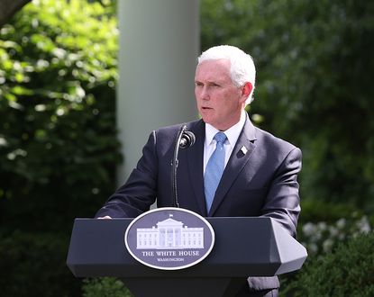 Mike Pence speaks at the White House in May.