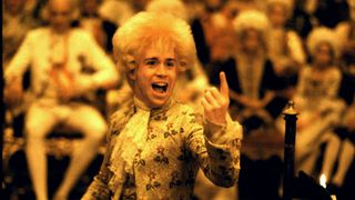 Tom Hulce as Wolfgang Amadeus Mozart in the movie Amadeus