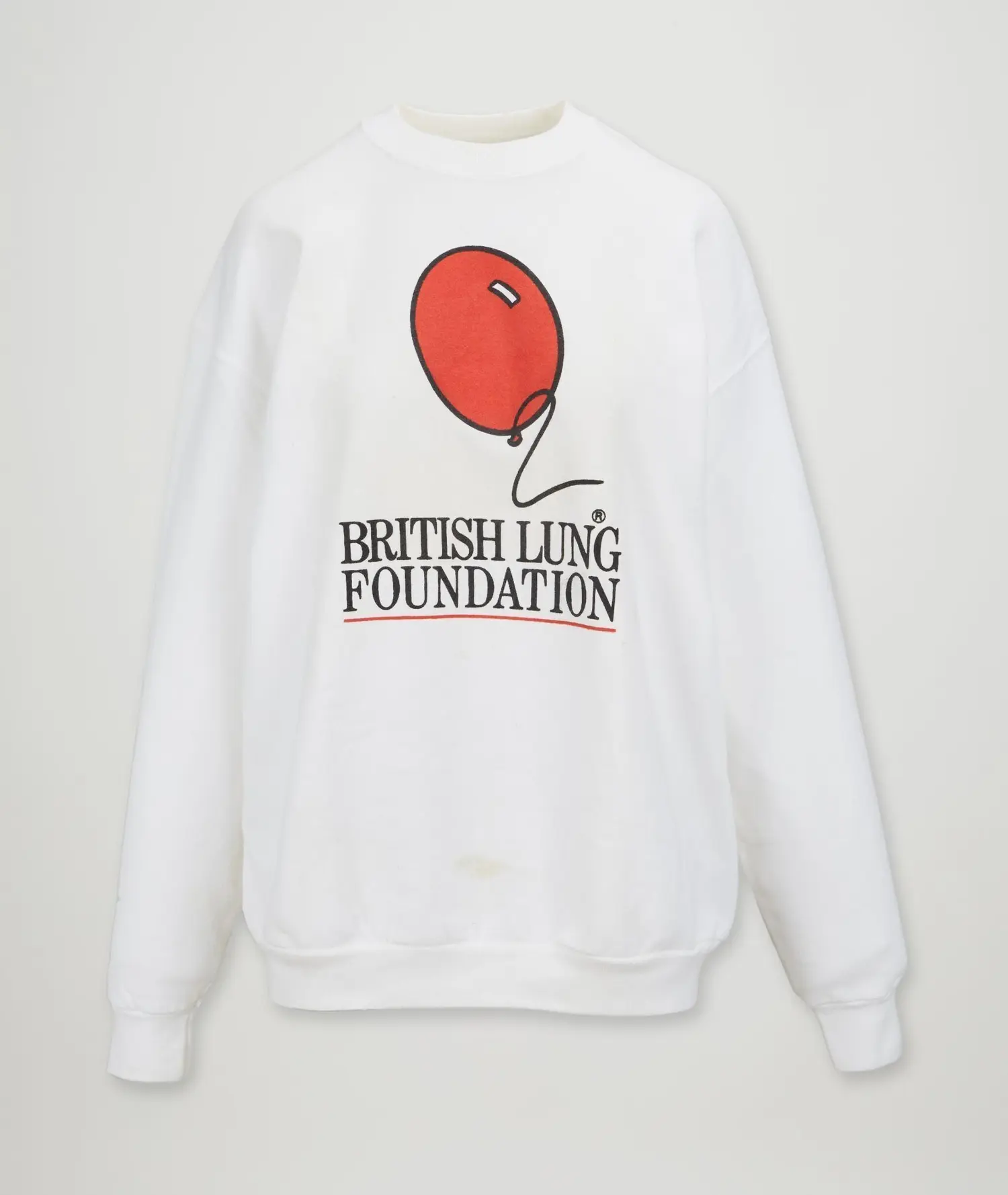 Princess Diana's white British Lung Foundation sweatshirt