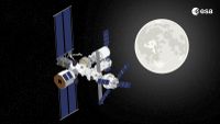 Artist's illustration of NASA's Gateway moon-orbiting space station, development of which the agency has paused indefinitely.