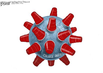 Editorial Cartoon U.S. covid college parties