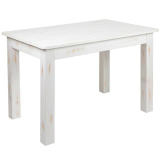 Merrick Lane 46" X 30" Rectangular Antique Rustic White Solid Pine Farm Dining Table