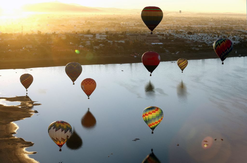 Hot air balloons.