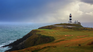 The famous lighthouse hole at Old Head Golf Links pictured