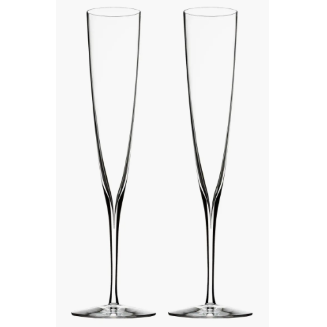 Crystal champagne flutes.