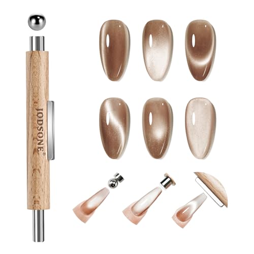 Jodsone 3-In-1 Cat Eye Magnet for Nails, Cylindrical amp;amp; Square Magnets Nail Art Pens,multi-Function Strong Magnet Nail Art Tool for Cat Eye Design Diy(magnet Only, No Gel Included)