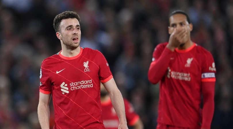 Liverpool players look dejected during the 1-1 draw against Tottenham.