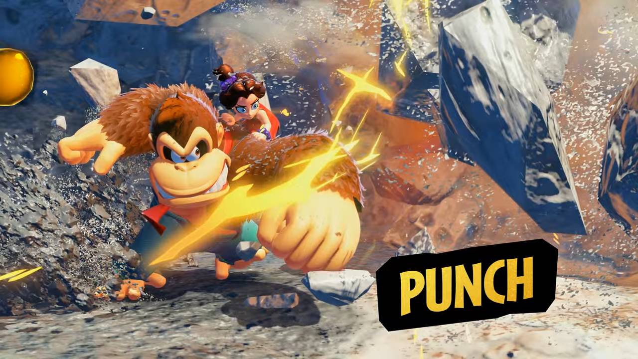 Screenshot of Donkey Kong Bananza at Nintendo Direct showcase
