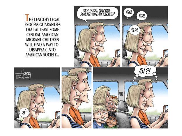 Political cartoon immigration children