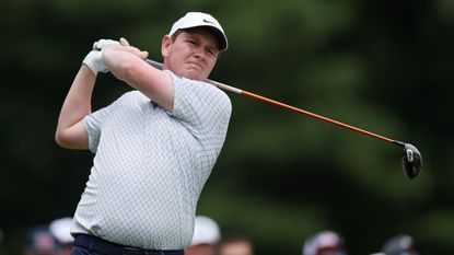 Robert MacIntyre of Scotland plays a shot ahead of the Scottish Open