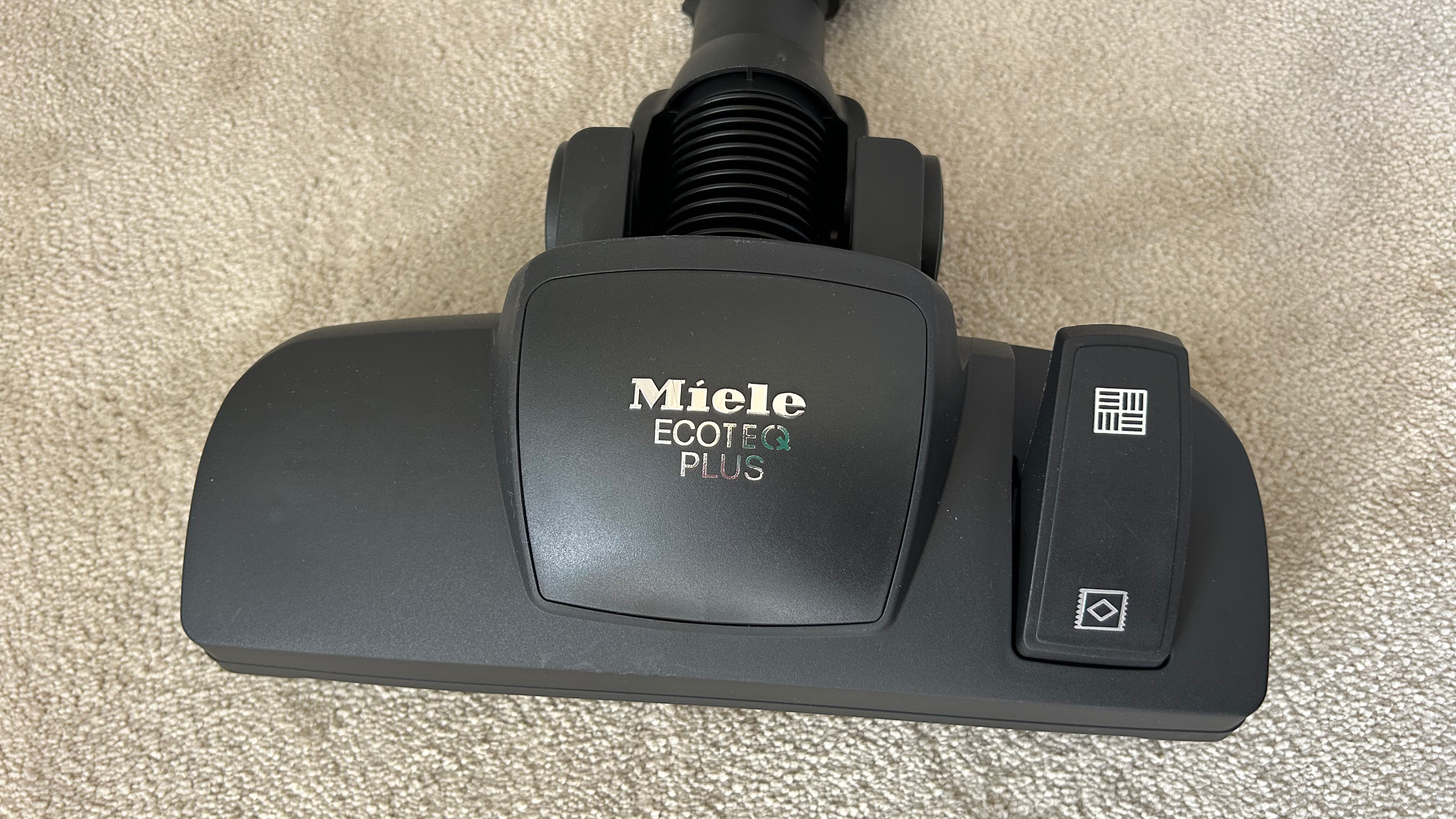 Close up of floorhead on Miele Blizzard CX1 canister vacuum