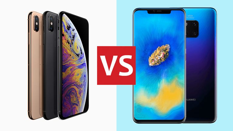 iPhone XS Max and Huawei Mate 20 Pro render