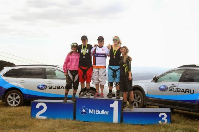 Sarah Booth topped the elite women's downhill podium at round 2 of the Australian MTB national series in Mt. Buller