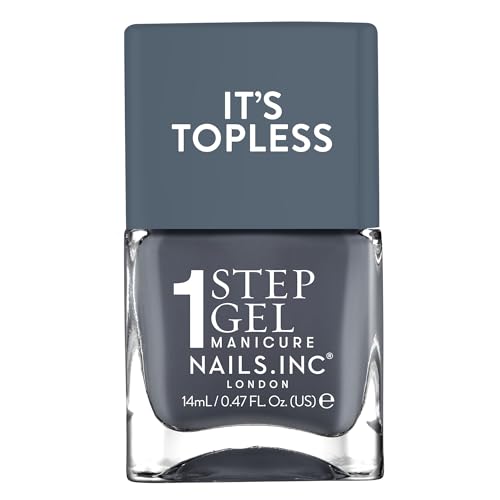 Nails Inc It#039;s Topless Emily Dark Grey Gel-Like Nail Polish