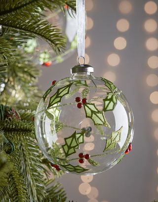 Four Large Hand Painted Holly Baubles – was £20, now £16