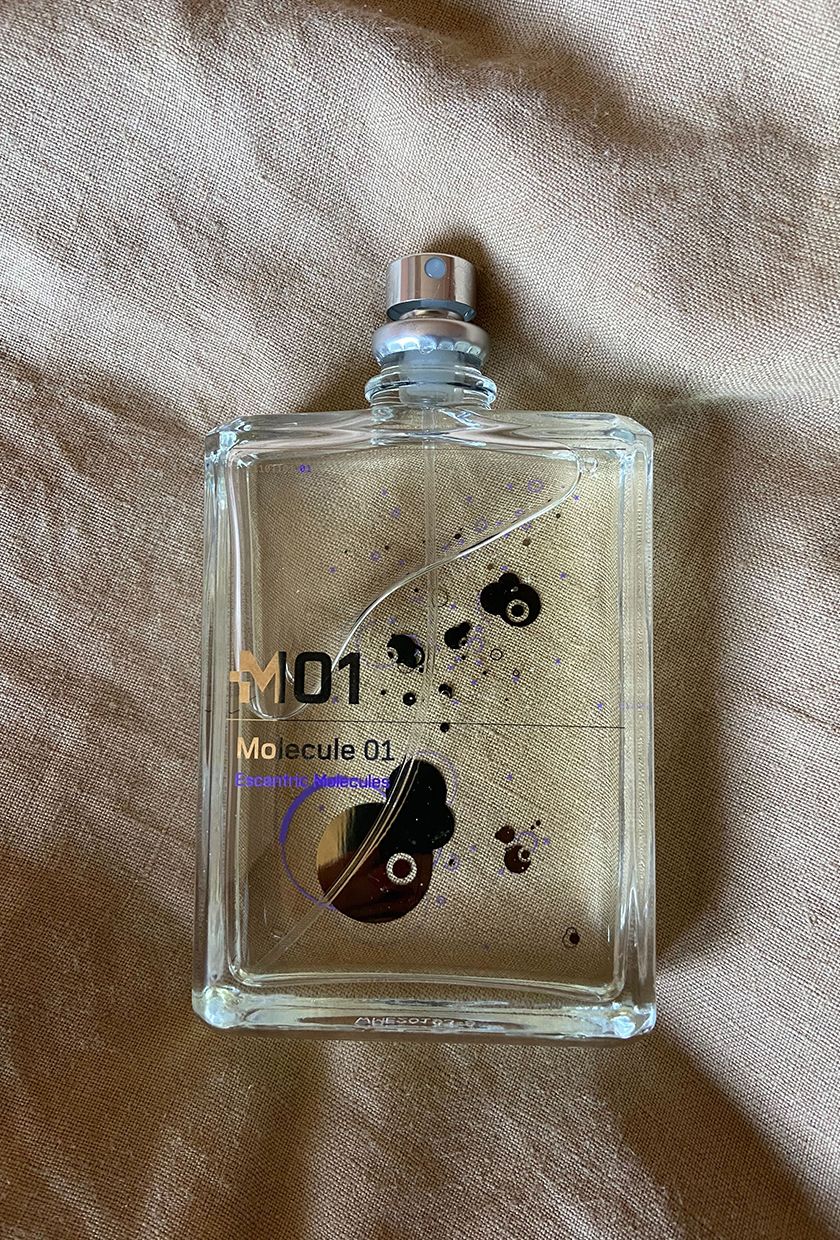 A bottle of Escentric Molecules Molecule 01 perfume