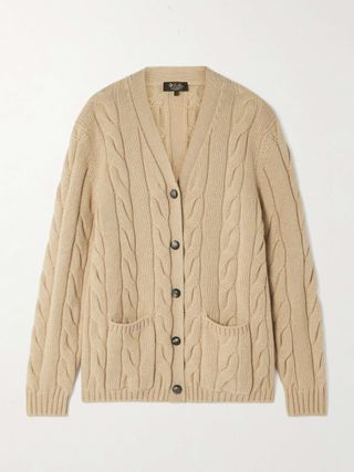 Napier Cable-Knit Cashmere Cardigan