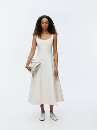 Scoop Neck Panel Dress - White - Arket Gb