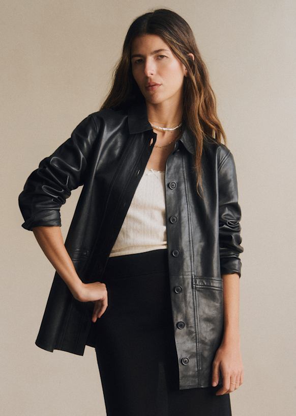 Will Jacket - Black Leather - Lamb Leather - S&amp;eacute;zane