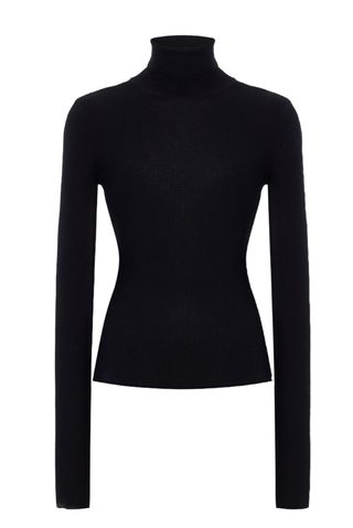 Amelia Rib Merino Wool Turtleneck Top