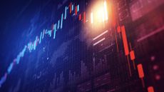 A display showing the value of an asset crashing