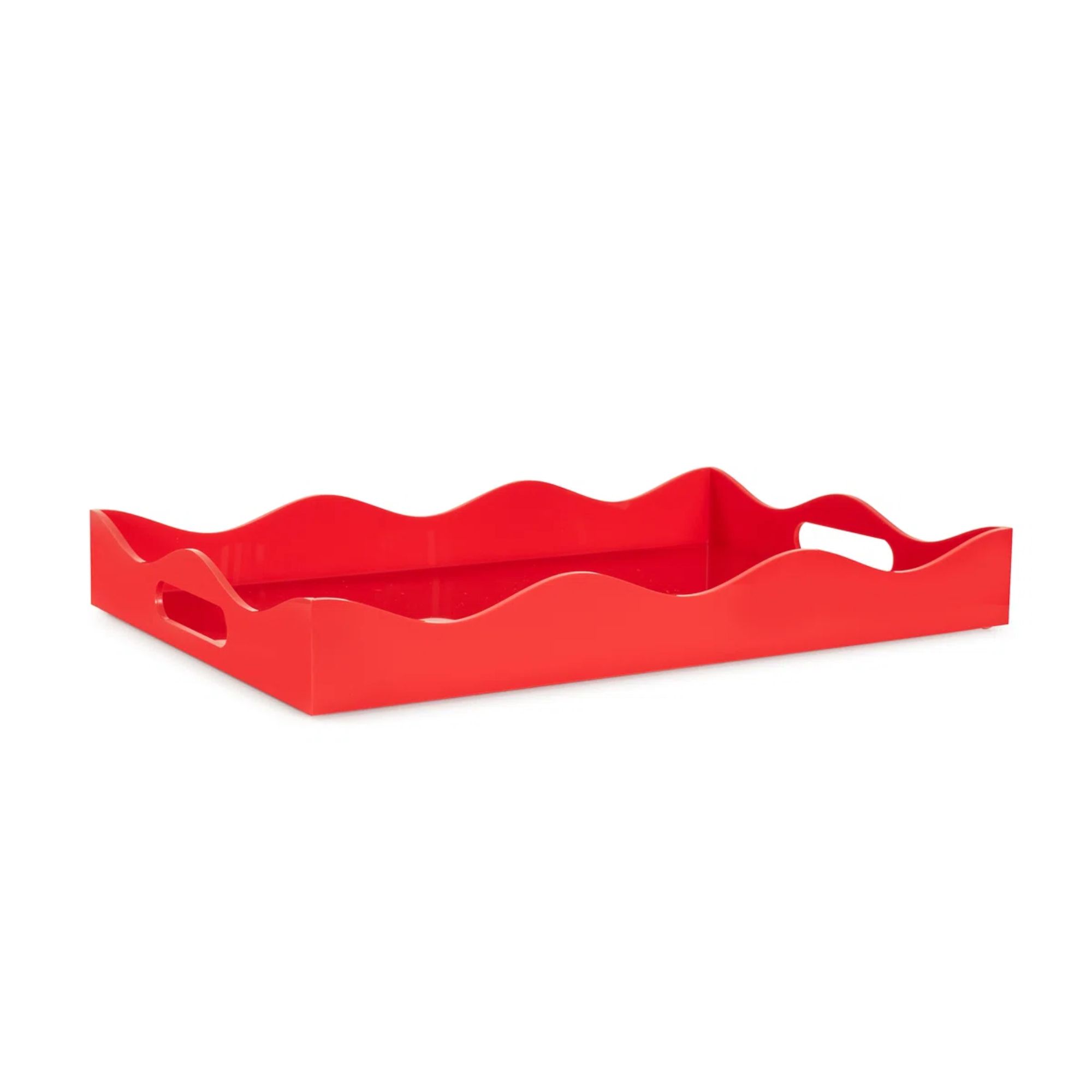 Red acrylic wavy tray