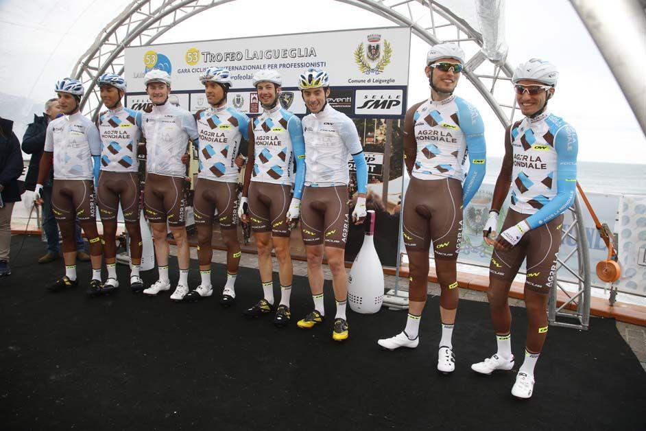 AG2R-La Mondiale are introduced at the start