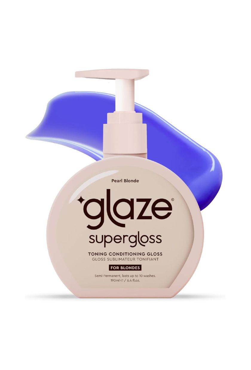 Glaze Supergloss Color Conditioning Gloss With Dispensing Pump &amp;ndash; Hydrating Semi-Permanent Color Hair Gloss &amp;amp; Shine Boost &amp;ndash; for Light Blonde Hair &amp;ndash; 6.4 Fl Oz - Pearl Blonde