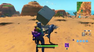 Fortnite Memorial to a Cube in the desert
