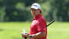 Aldrich Potgieter looks back over his left shoulder during round two of the 2025 John Deere Classic