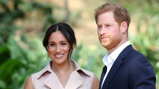 Prince Harry, Duke of Sussex and Meghan, Duchess of Sussex attend a Creative Industries and Business Reception on October 02, 2019 in Johannesburg, South Africa.