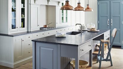 cornflower blue kitchen island