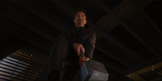 Tony Stark tries to lift Mjolnir avengers age of ultron