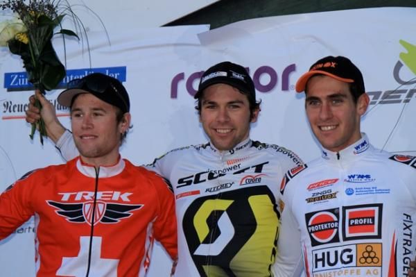 Marcel Wildhaber atop a podium