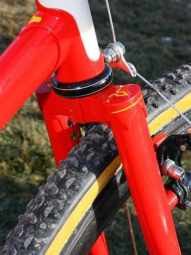 Sachs brazes the fork legs to this beautiful crown.